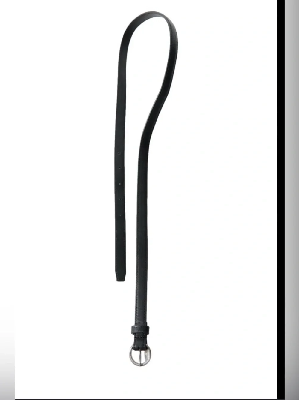 Black Leather women Belt with Silver Buckle